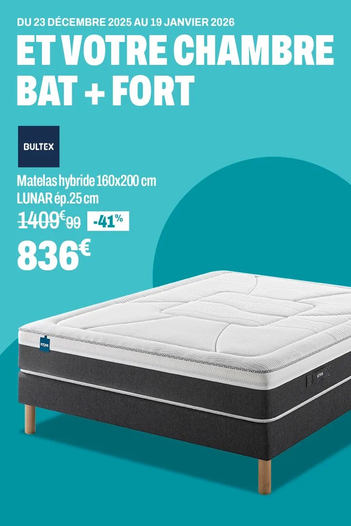 BULTEX Matelas hybride 160x200 cm LUNAR ép.25 cm
